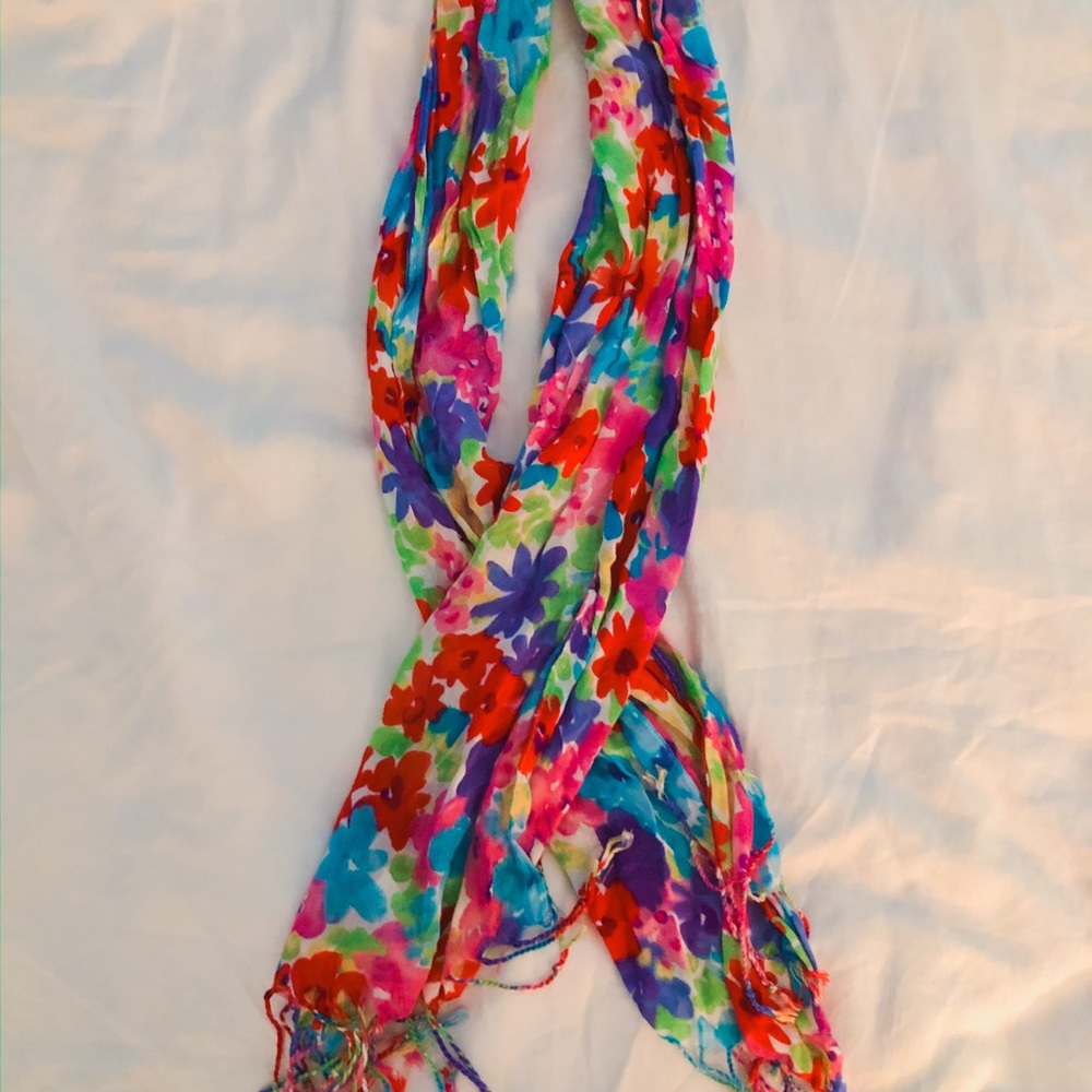 Flower print scarf